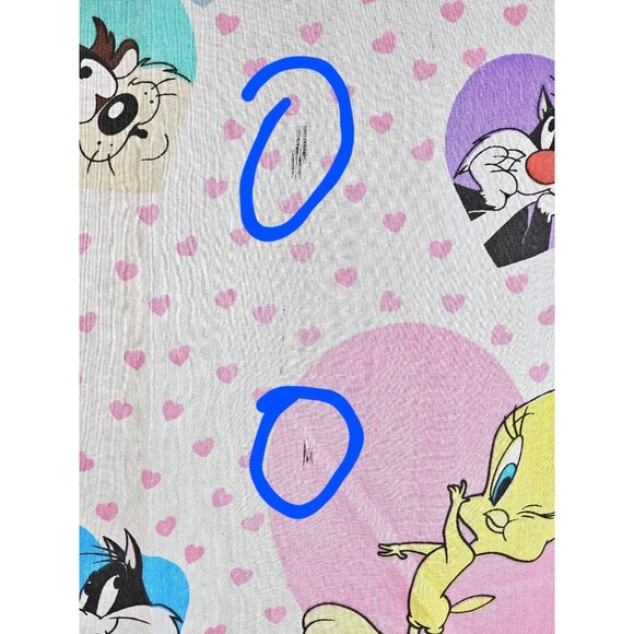 Vtg 1994 Warner Bros Fabric Curtain Panels Bugs Bunny Tweety Sylvester Y2K - Picture 4 of 6